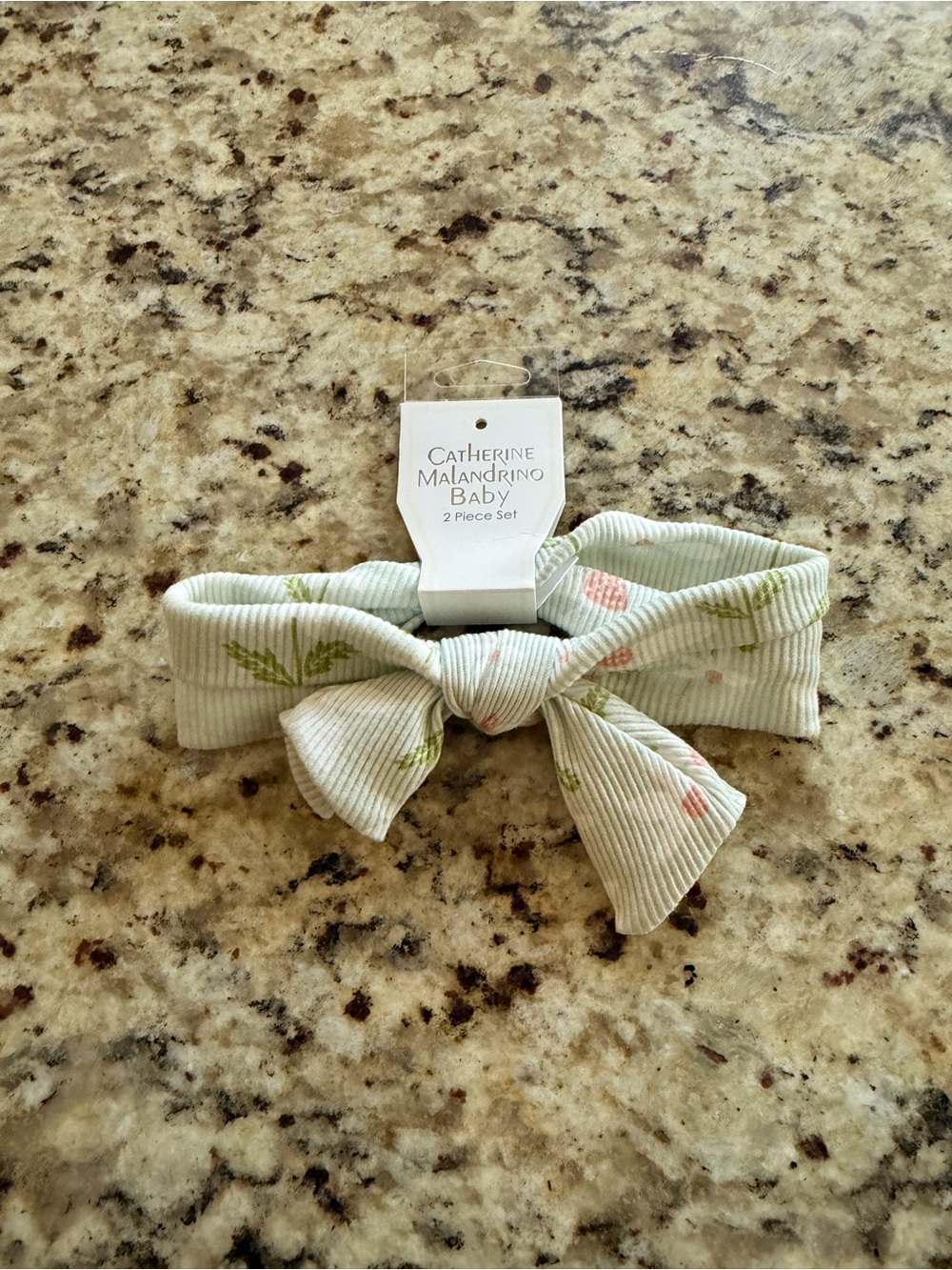 Target Baby Floral Ribbed Bow Headband - Mint Green and Light Pink